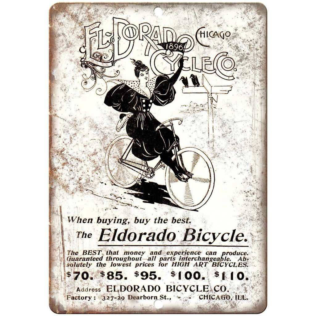 The Eldorado Bicycle Vintage Art Ad 10" x 7" Reproduction Metal Sign B441