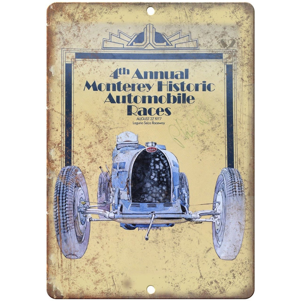 1977 Monterey Historic Auto Races 10" X 7" Reproduction Metal Sign A656