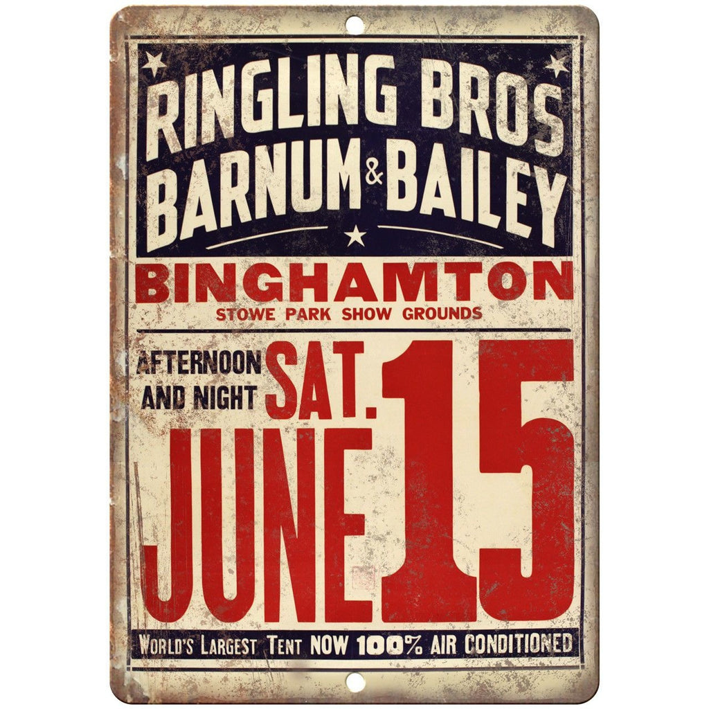 Ringling Bros Barnum & Bailey Binghamton 10" X 7" Reproduction Metal Sign ZH94