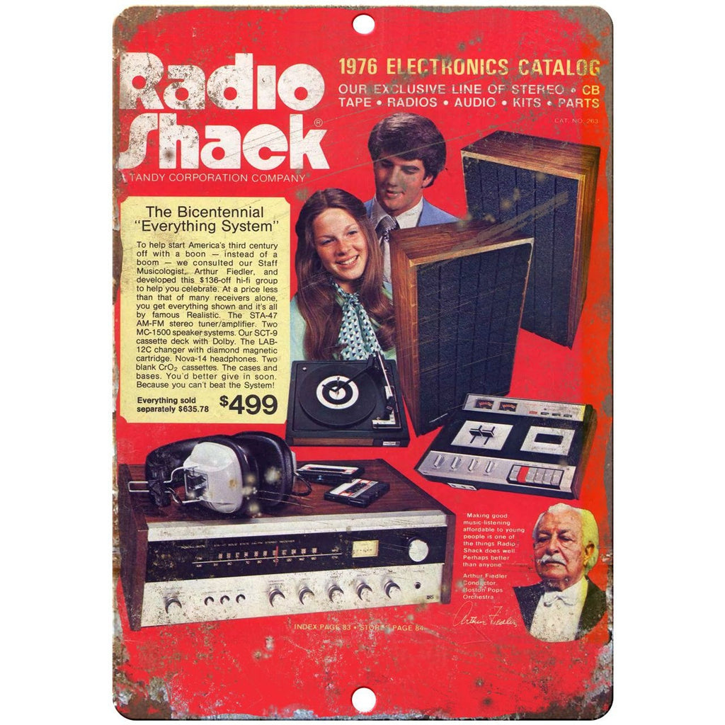 10" x 7" Metal Sign - 1976 Radio Shack Catalog - Vintage Look Reproduction D02