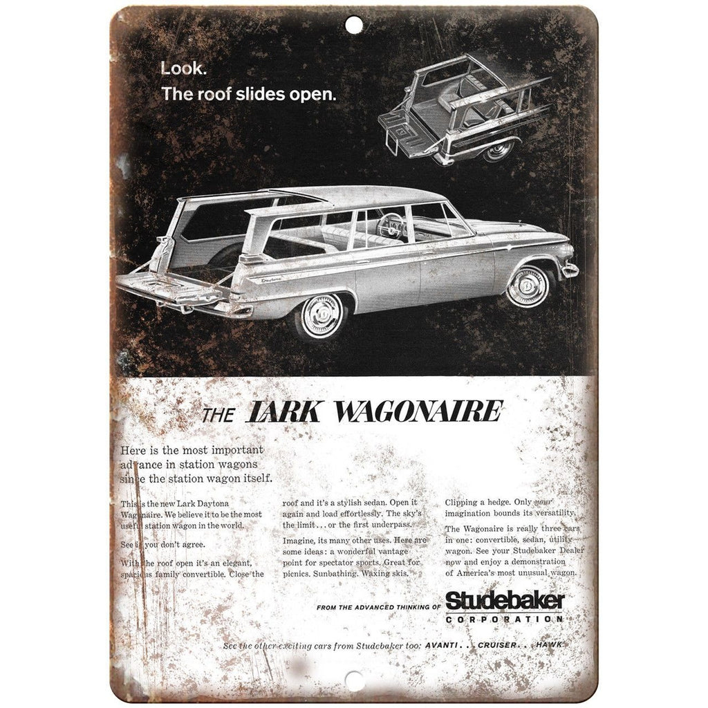 Studebaker Lark Wagonaire Vintage Auto Ad 10" x 7" Reproduction Metal Sign A438