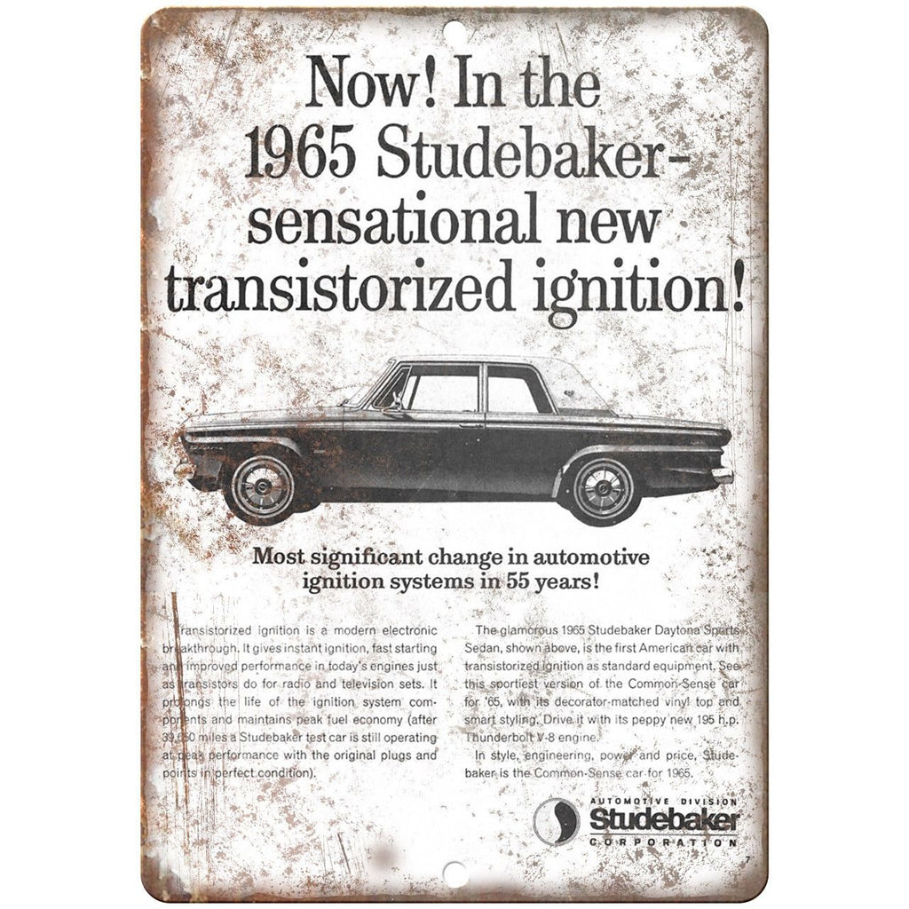 1965 Studebaker Vintage Car Ad 10" x 7" Reproduction Metal Sign A426