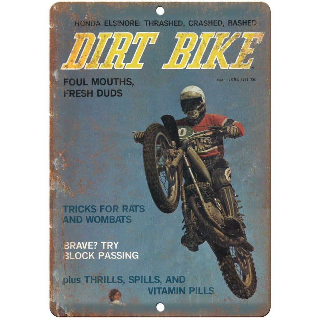 Dirt Bike Magazine Cover Vintage Ad 10" x 7" Reproduction Metal Sign A465