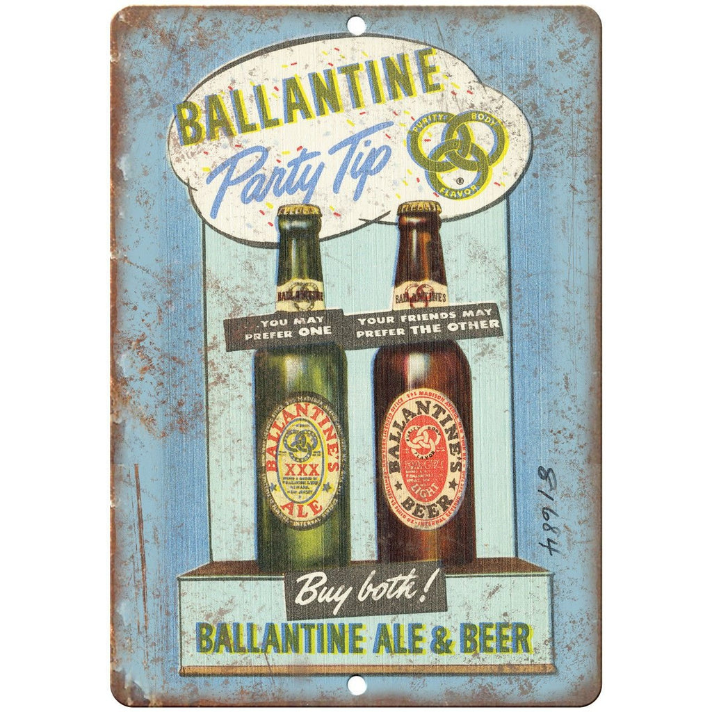 Ballantine Ale & Beer Vintage Ad 10" x 7" Reproduction Metal Sign E299