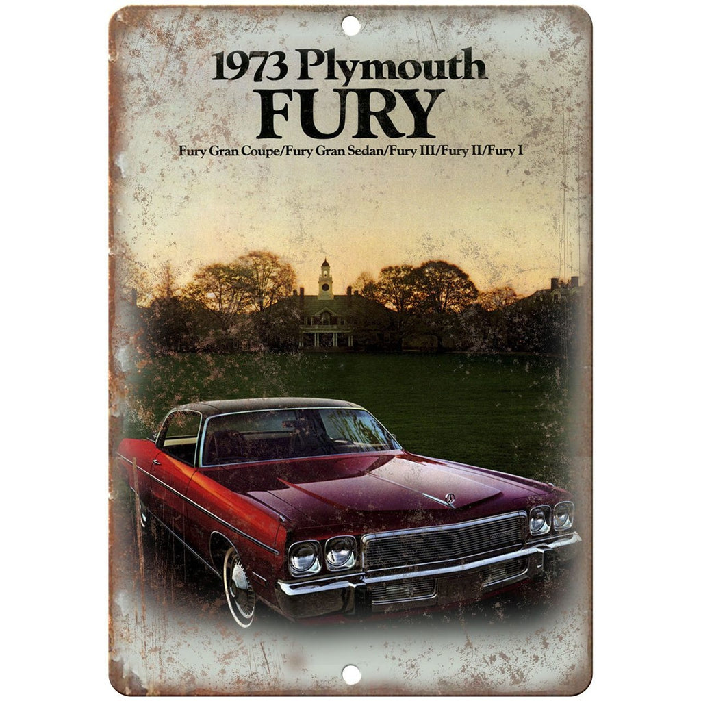 1973 Plymouth Fury Car Sales Flyer Ad 10" x 7" Reproduction Metal Sign