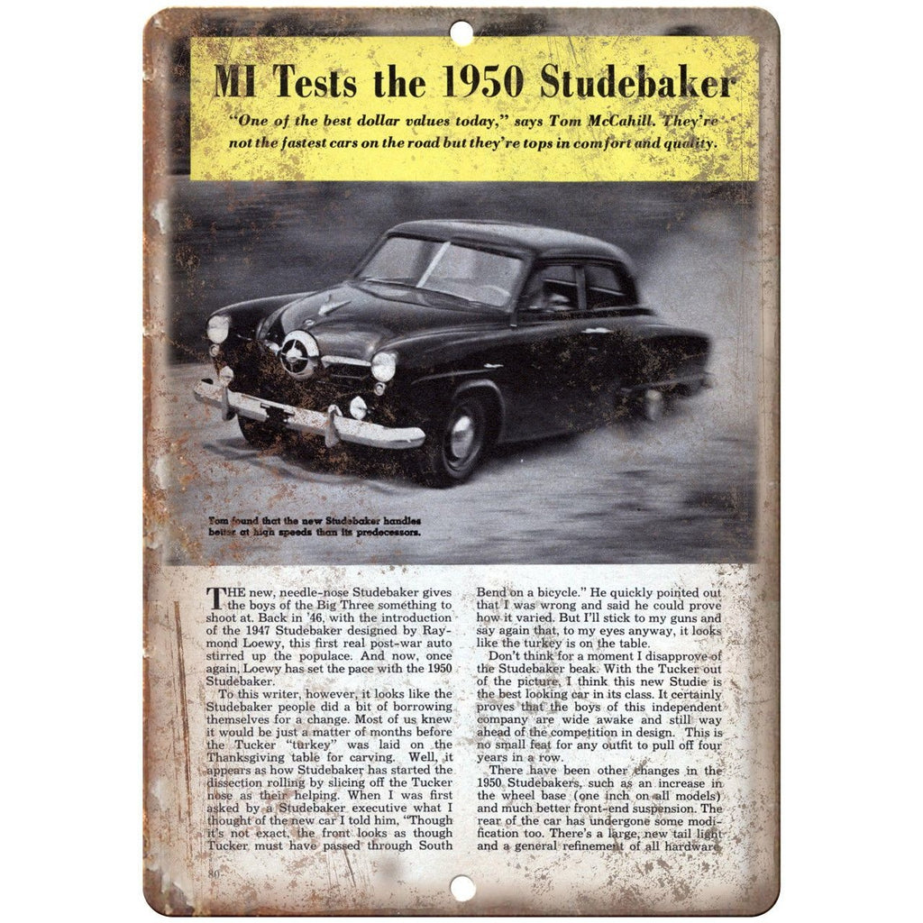 1950 Studebaker Needle Nose Vintage Car Ad 10" x 7" Reproduction Metal Sign A435