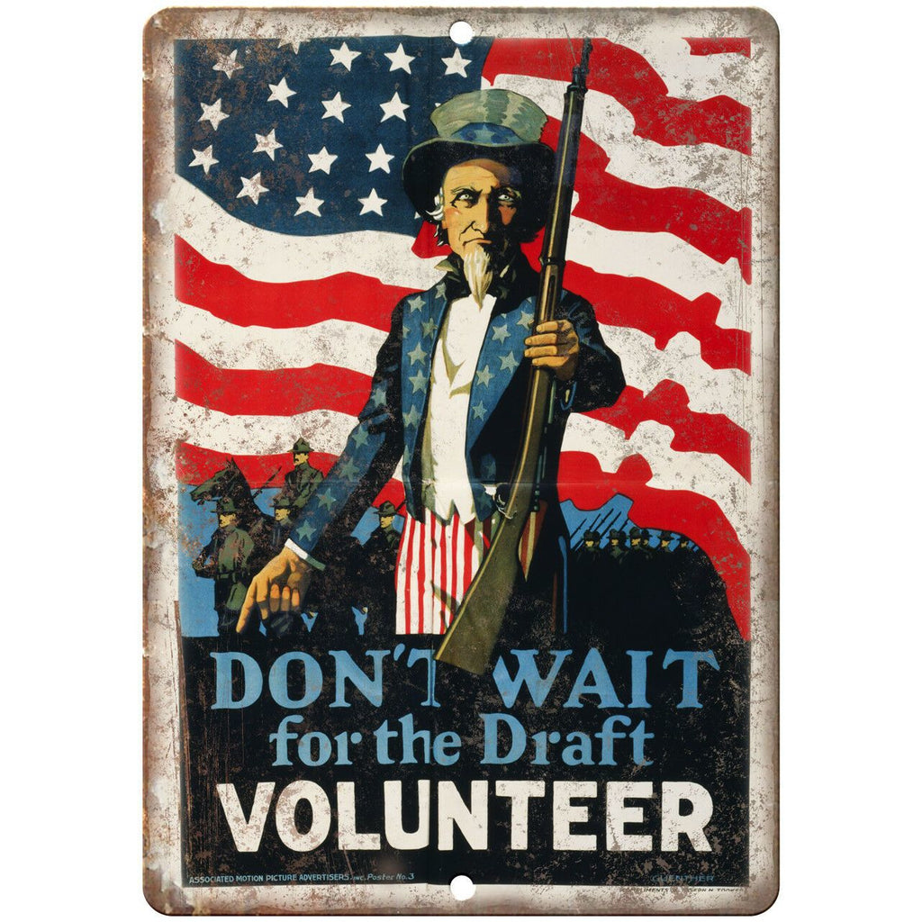 America Serviceman War Draft Poster Art 10" x 7" Reproduction Metal Sign M76
