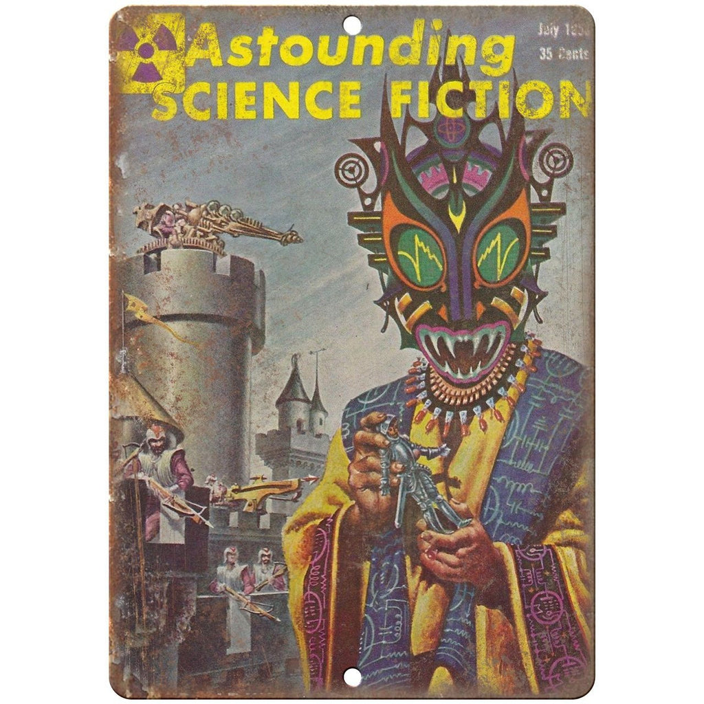 1958 - Astounding Science Fiction 10" x 7" reproduction metal sign