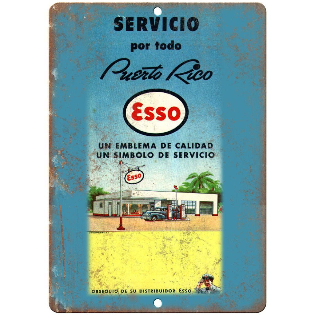 ESSO Gasoline Road Map Puerto Rico Cover 10" x 7" Reproduction Metal Sign A144