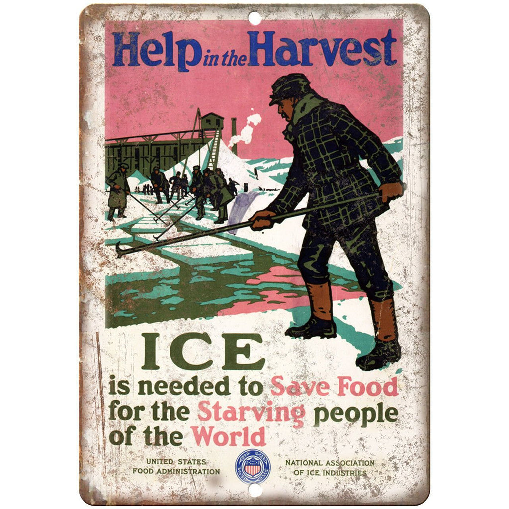 Help in Harvest Food Administration Poster 10" x 7" Reproduction Metal Sign M67