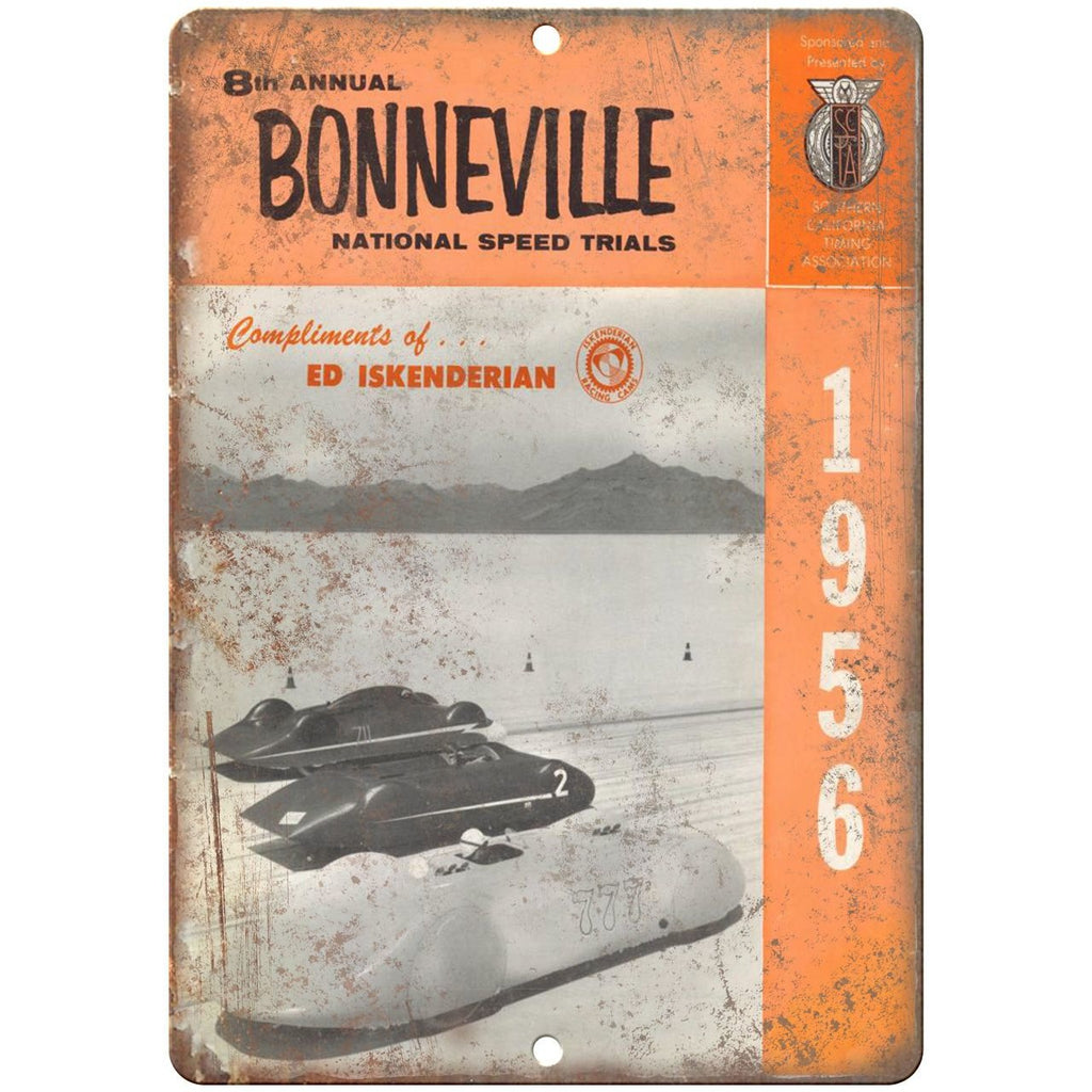 1956 Bonneville National Trials, Ed Iskenderian 10" x 7" Retro Metal Sign