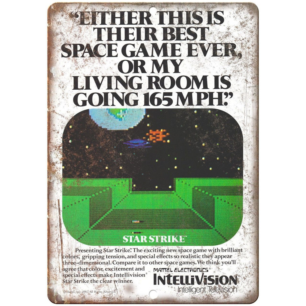 Star Strike Video Game Intellivision Gaming 10"x7" Reproduction Metal Sign G118