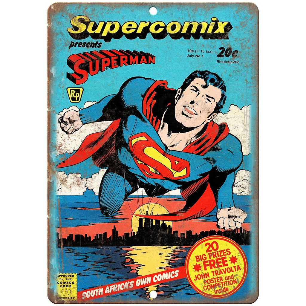 Supercomix Superman Comics Code Cover 10" X 7" Reproduction Metal Sign J431