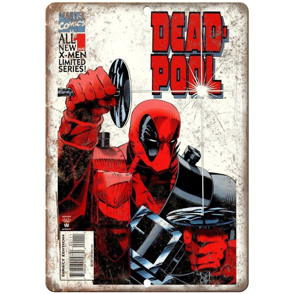 Deadpool X-Men Limited Comic Book Marvel Comics 10" x 7" Retro Look Metal Sign