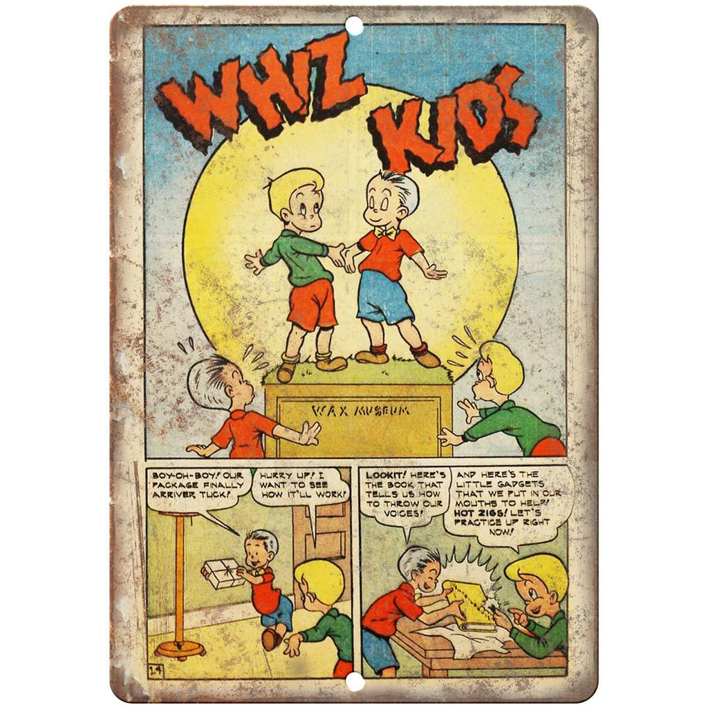 Whiz Kids Comic Strip Vintage Art 10" x 7" Reproduction Metal Sign J556