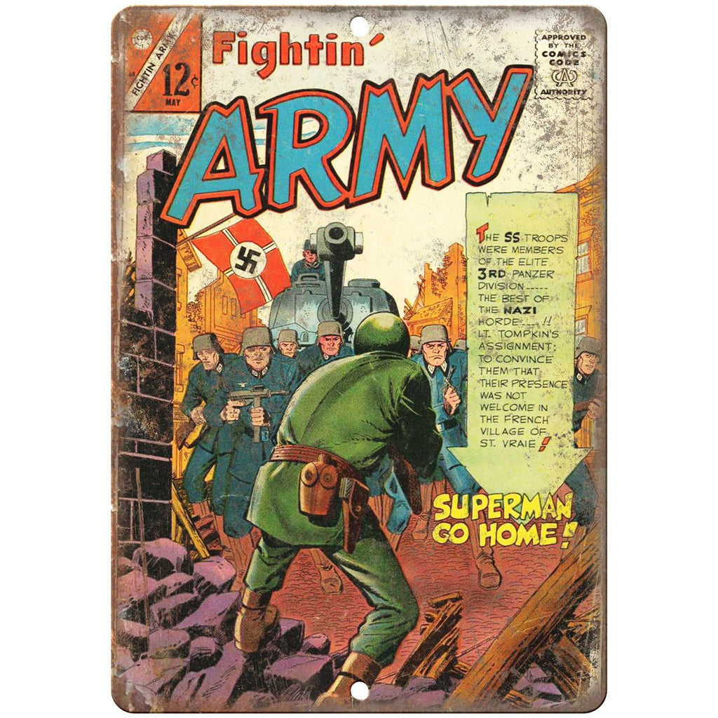 Fightin' Army May Comic Book Cover Ad 10" x 7" Reproduction Metal Sign J602