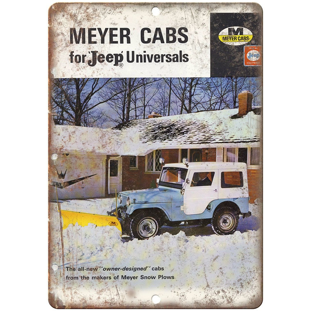 RARE Meyer Jeep Cabs ad 10" x 7" Reproduction Metal Sign