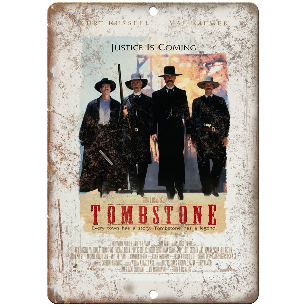 10" x 7" Metal Sign - Tombstone Movie Poster Vintage Look Reproduction