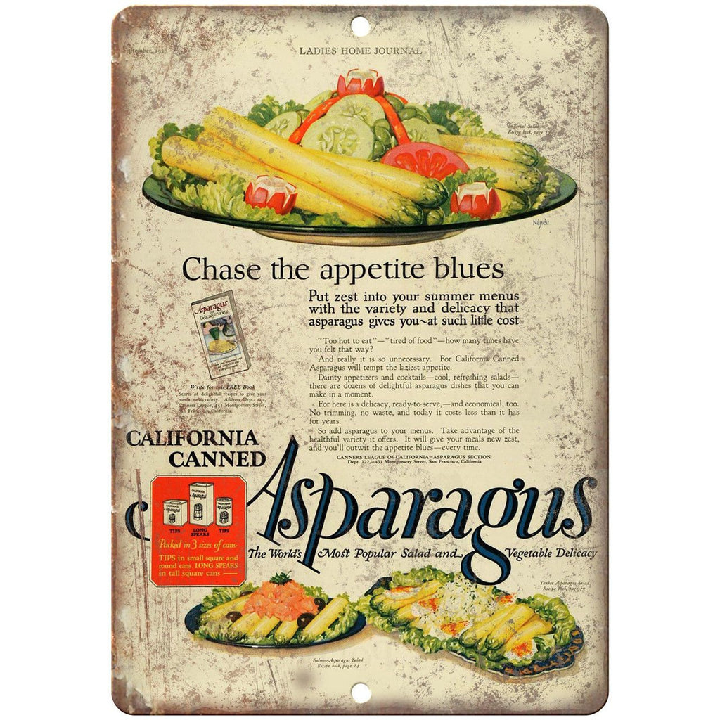 Ladies Home Journal Asparagus 10" X 7" Reproduction Metal Sign N305