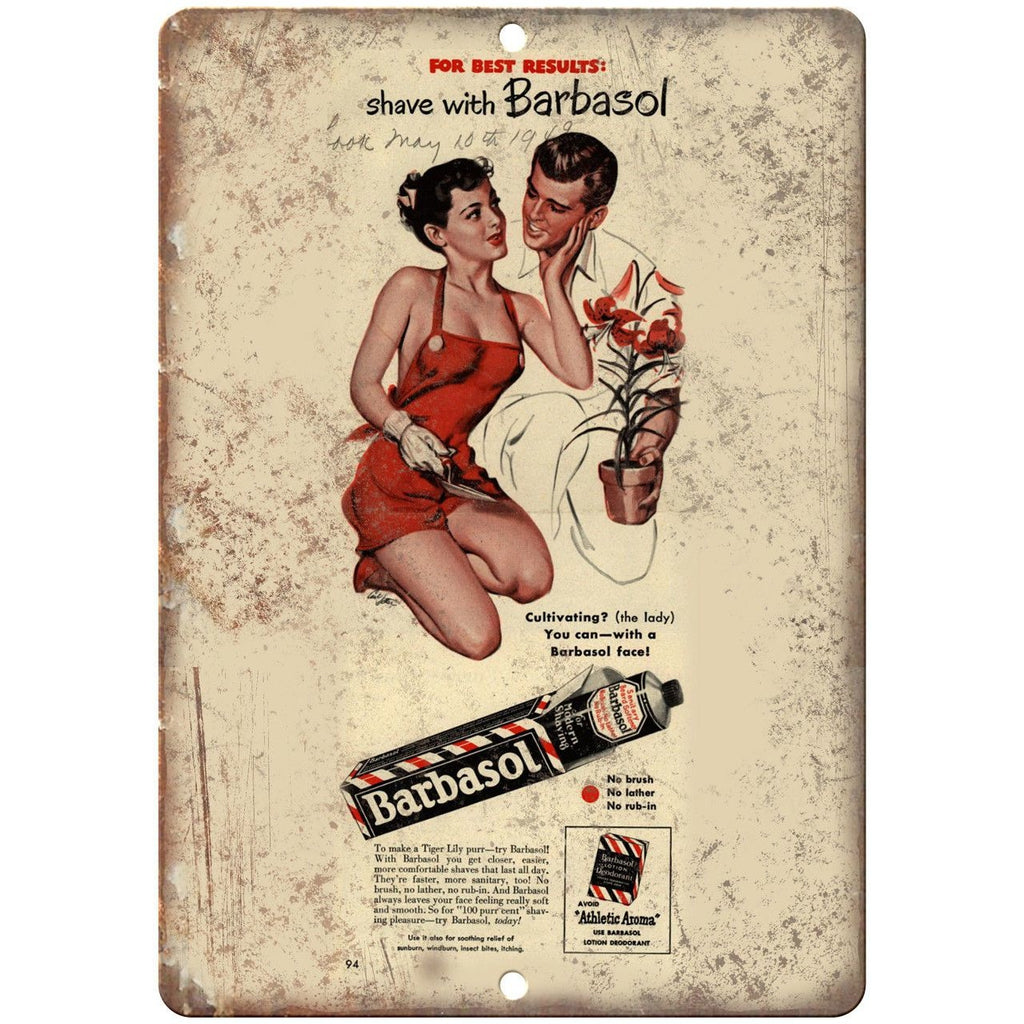 1949 Barbasol Shaving Cream Vintage Ad 10" X 7" Reproduction Metal Sign ZF85
