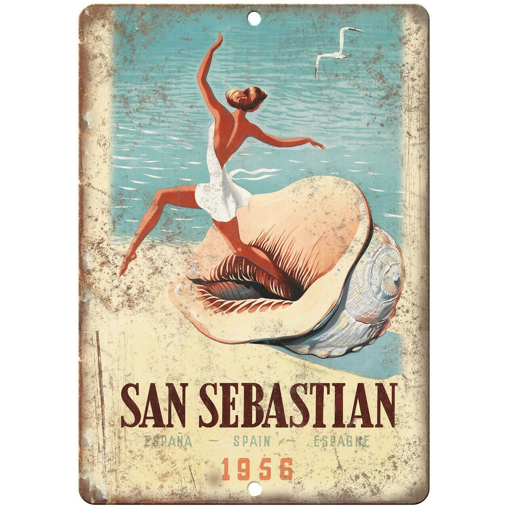 San Sebastian Spain Vintage Travel Poster 9" x 12" Reproduction Metal Sign T46