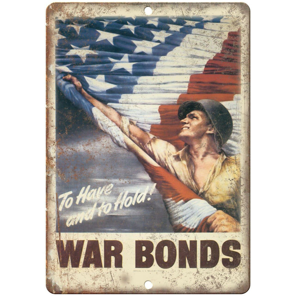 United States War Bonds Poster Art 10" x 7" Reproduction Metal Sign M96