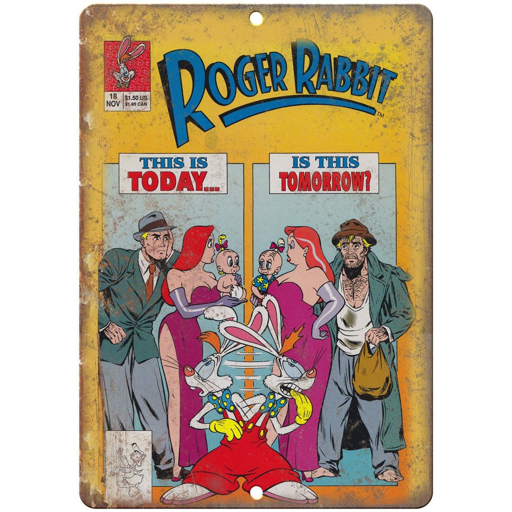 Roger Rabbit Jessica Rabbit Vintage Comic 10" X 7" Reproduction Metal Sign J38
