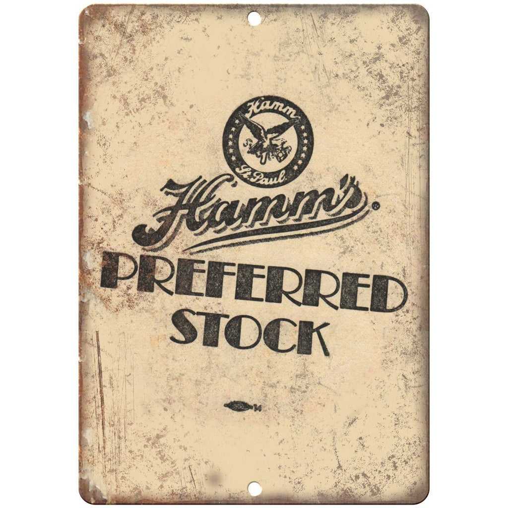 Hamm's Beer Preferred Stock Man Décor Vintage Ad Reproduction Metal Sign E146