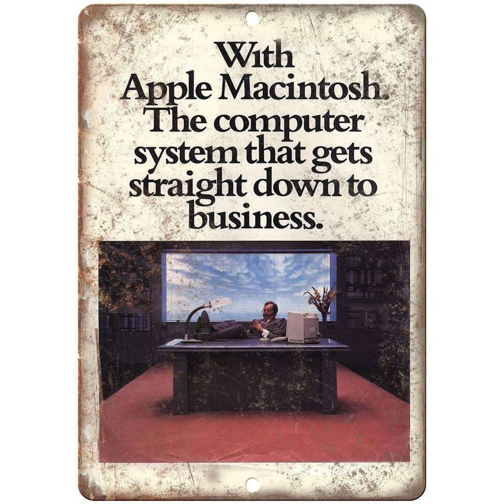 Apple Computers Macintosh Vintage Ad 10" x 7" Reproduction Metal Sign