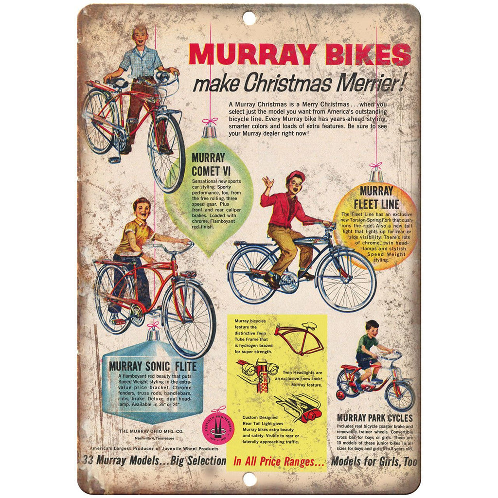 Murray Bicycle Fleet Comet Sonic Flite Ad 10" x 7" Reproduction Metal Sign B505