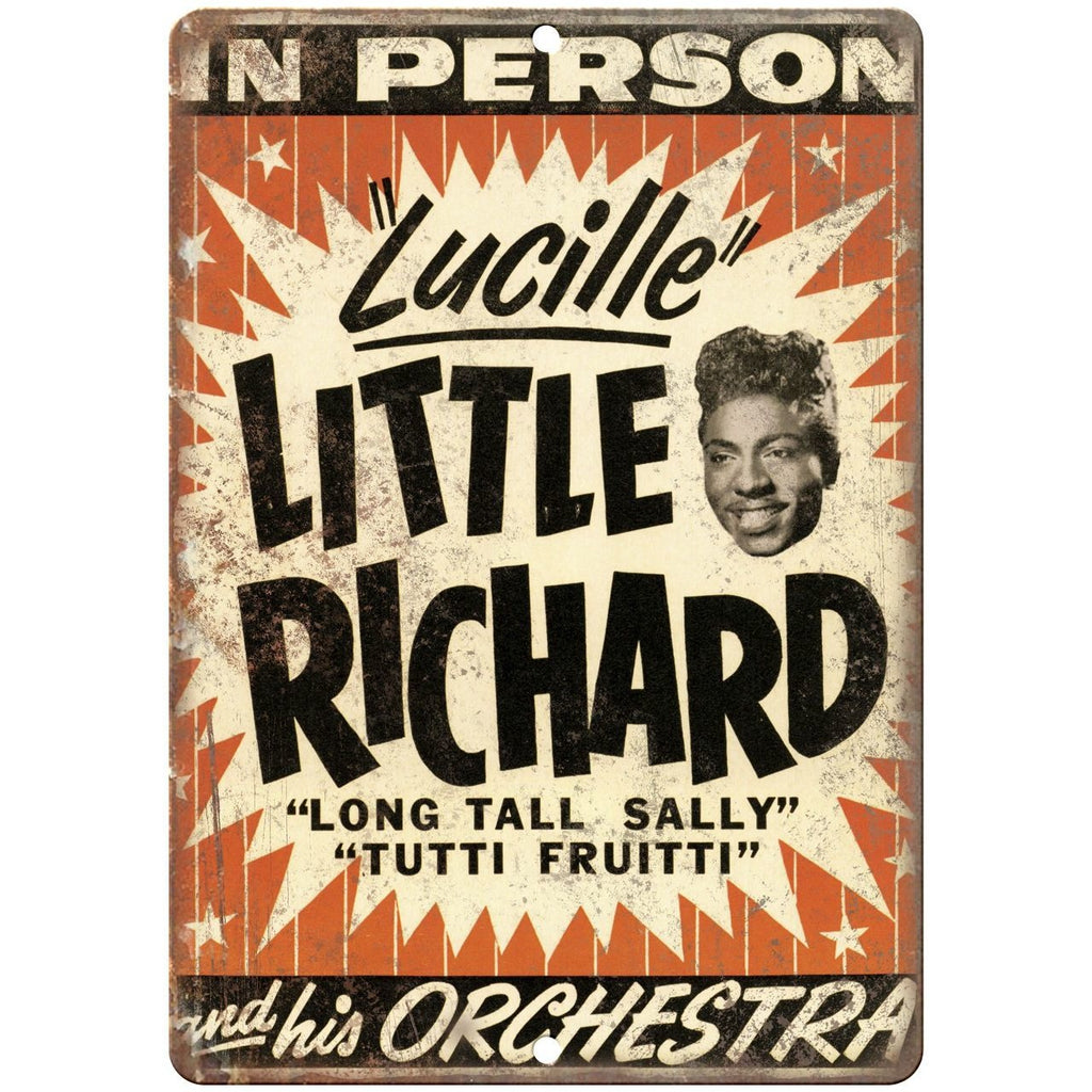 Little Richard In Concert vintage concert flyer 10" x 7" retro metal sign K08