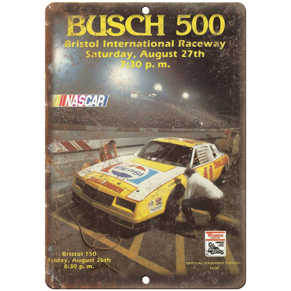 NASCAR Bristol Raceway Busch 500 10" X 7" Reproduction Metal Sign A52