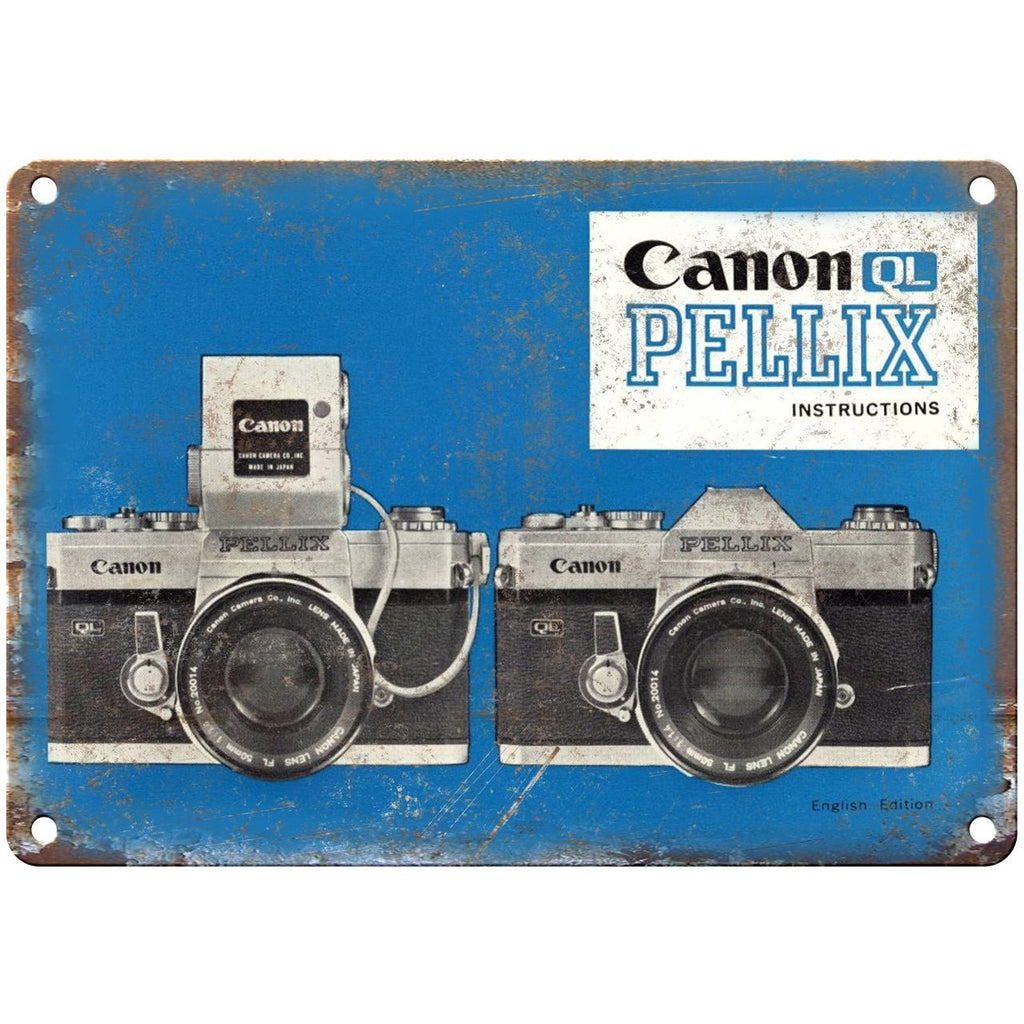 Canon QL Pellix Film Camera 10" x 7" Retro Look Metal Sign