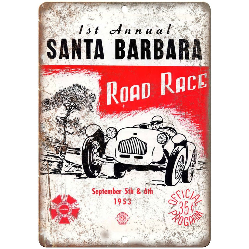 1953 Santa Barbara Road Race Program 10" X 7" Reproduction Metal Sign A580