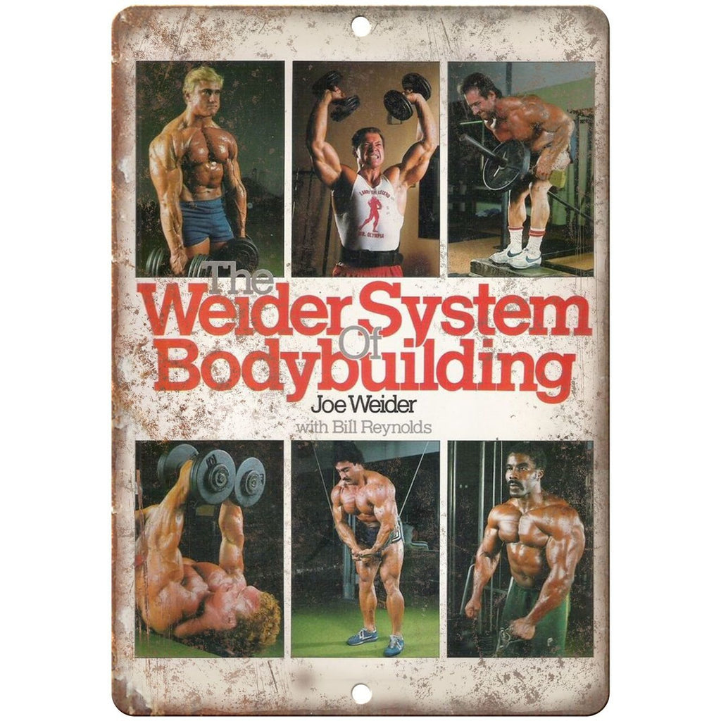 The Joe Weider System Bodybuilding Bill Reynolds 10" x 7" Retro Look Metal Sign