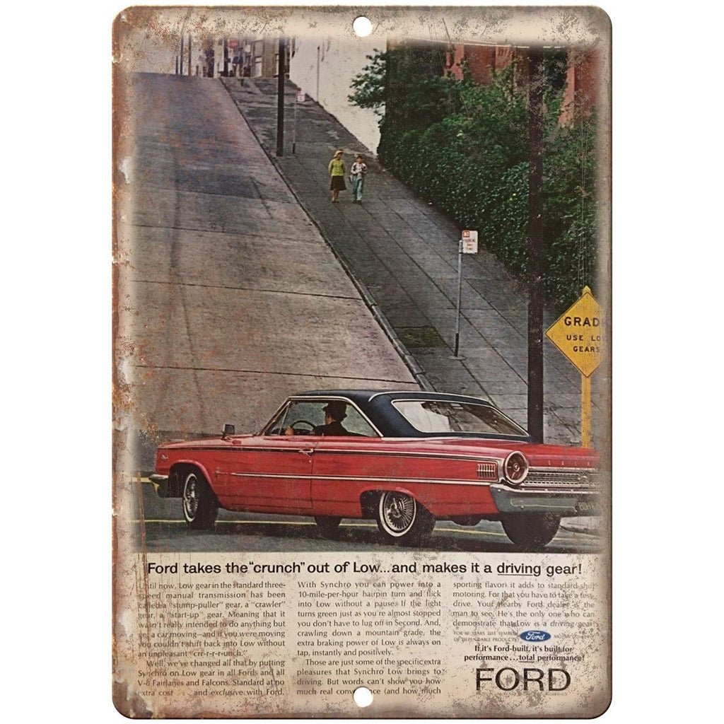 Ford Fairlane Falcon V-8 Vintage Ad 10" x 7" Reproduction Metal Sign A37