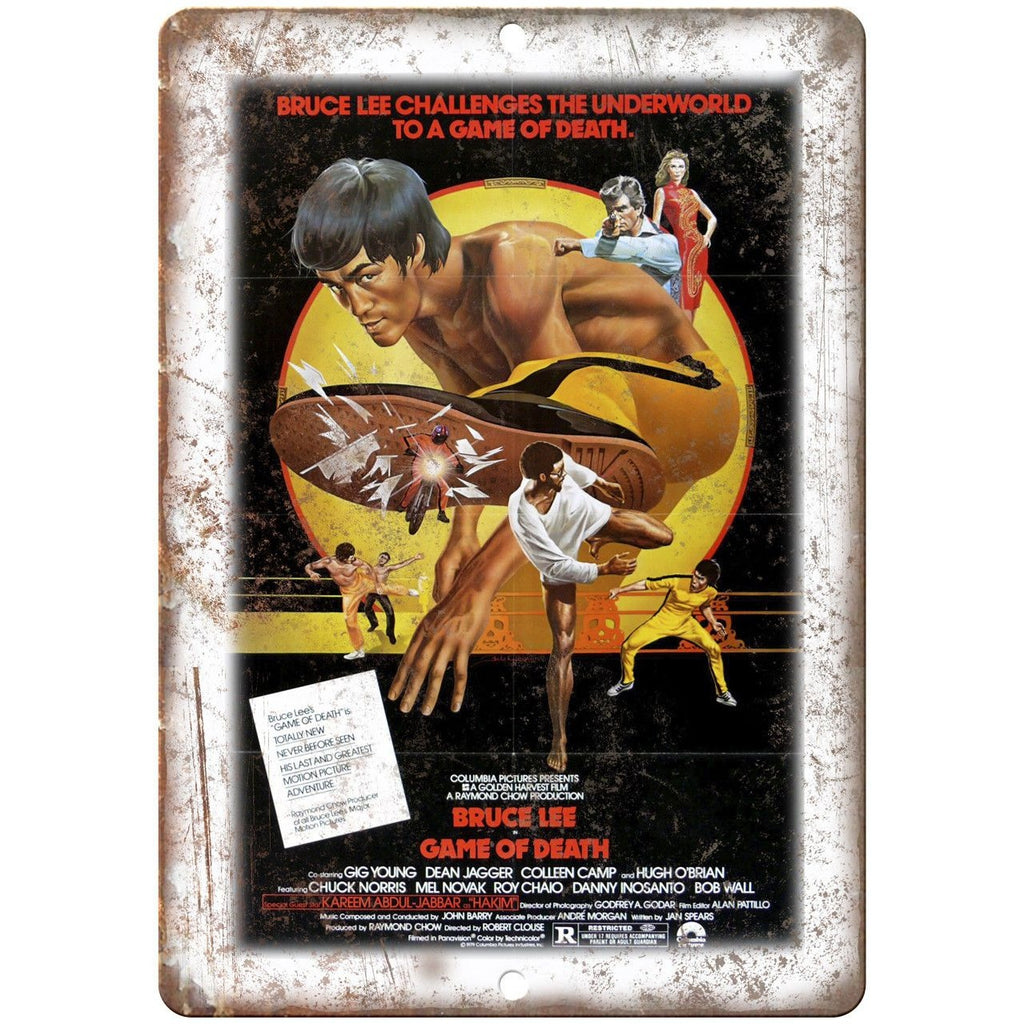 Bruce Lee Game of Death Vintage Movie Poster 10"x7" Reproduction Metal Sign I10