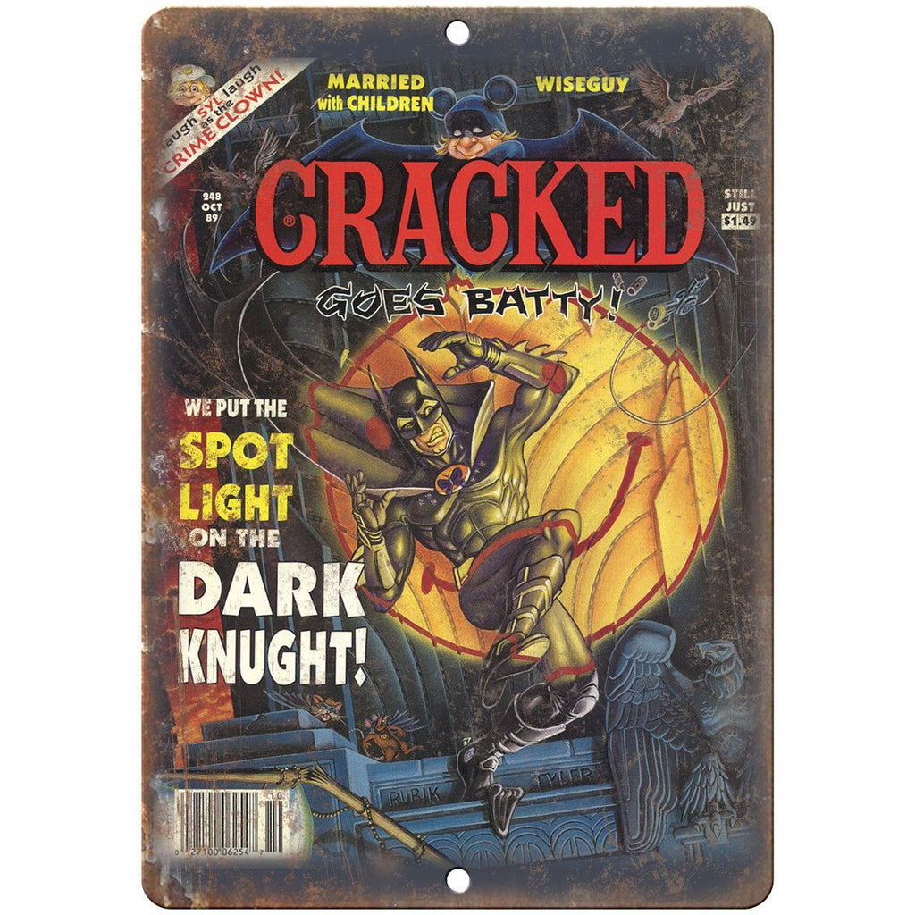 Cracked Magazine Batman Dark Knight Cover 10" x 7" Reproduction Metal Sign J67