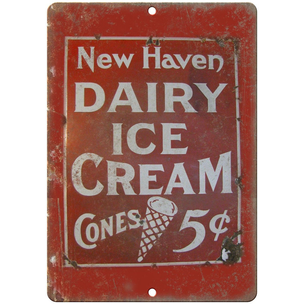 New Haven Dairy Ice Cream Porcelain Look 10" X 7" Reproduction Metal Sign U91