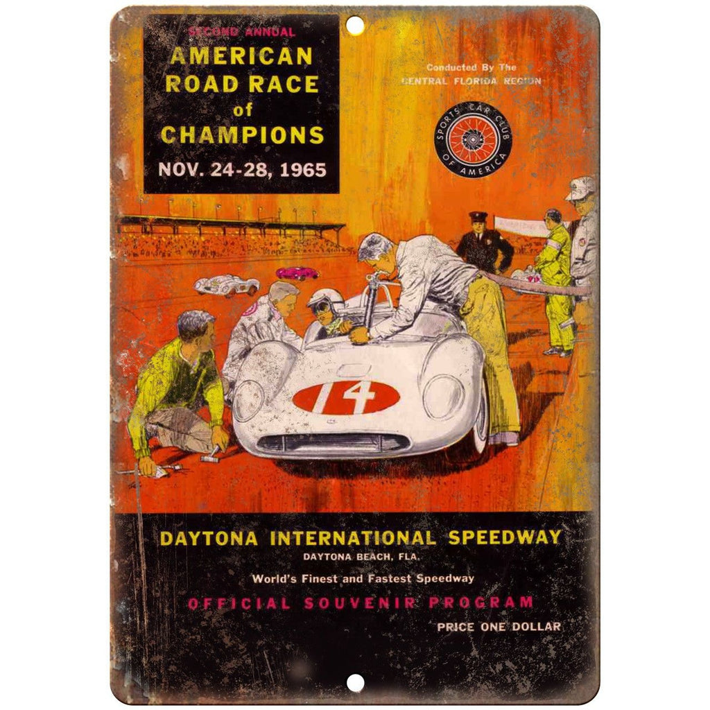 Daytona International Speedway 1965 Program 10"X7" Reproduction Metal Sign A617