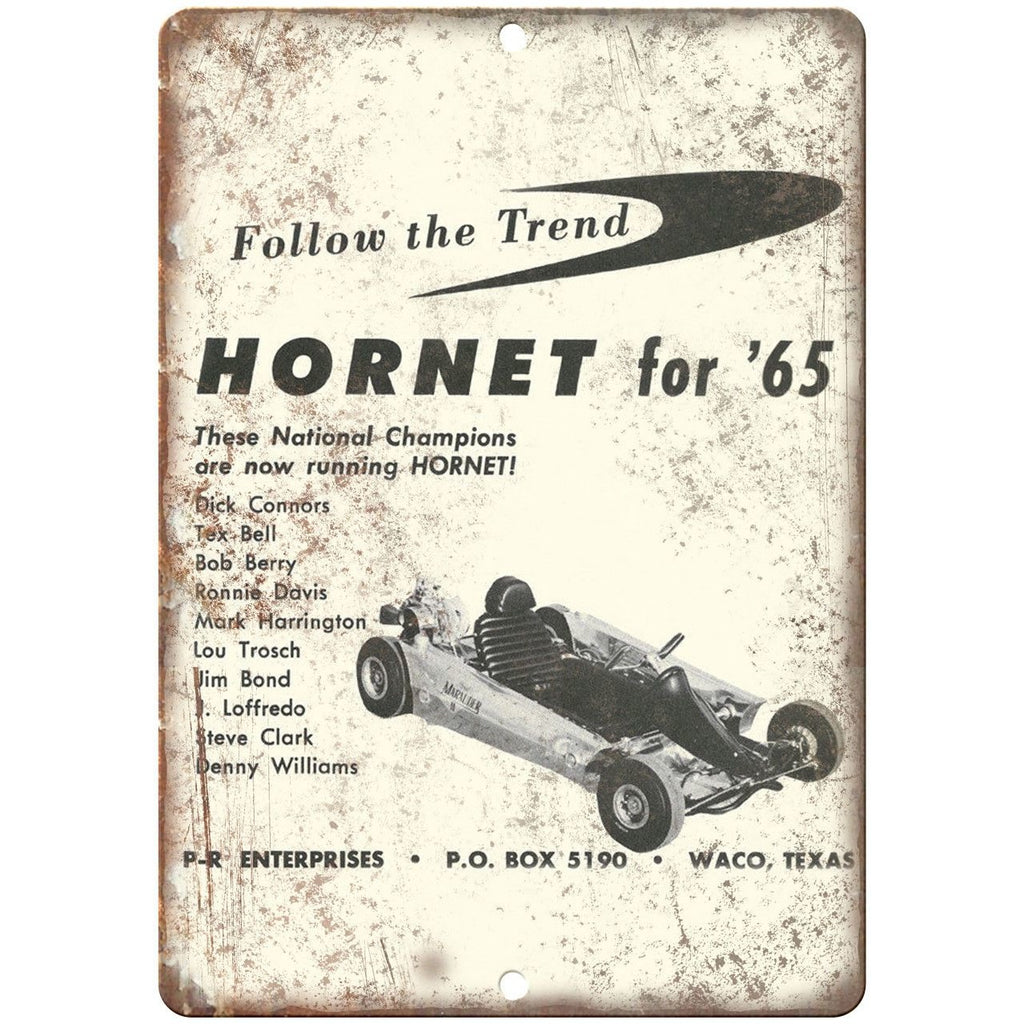 1965 Hornet Go Kart Vintage Ad 10" x 7" Reproduction Metal Sign A336
