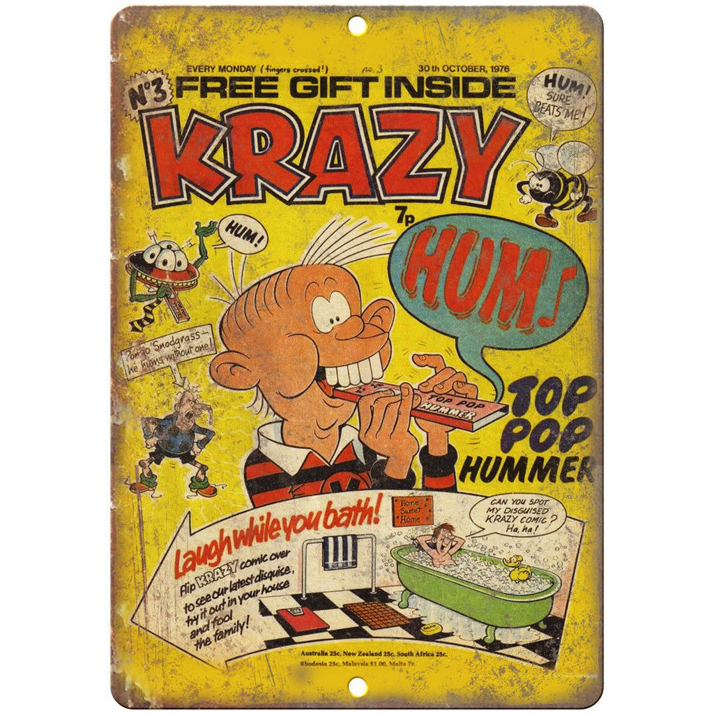 Krazy No 3 Comic Book Cover Vintage Art 10" x 7" Reproduction Metal Sign J676