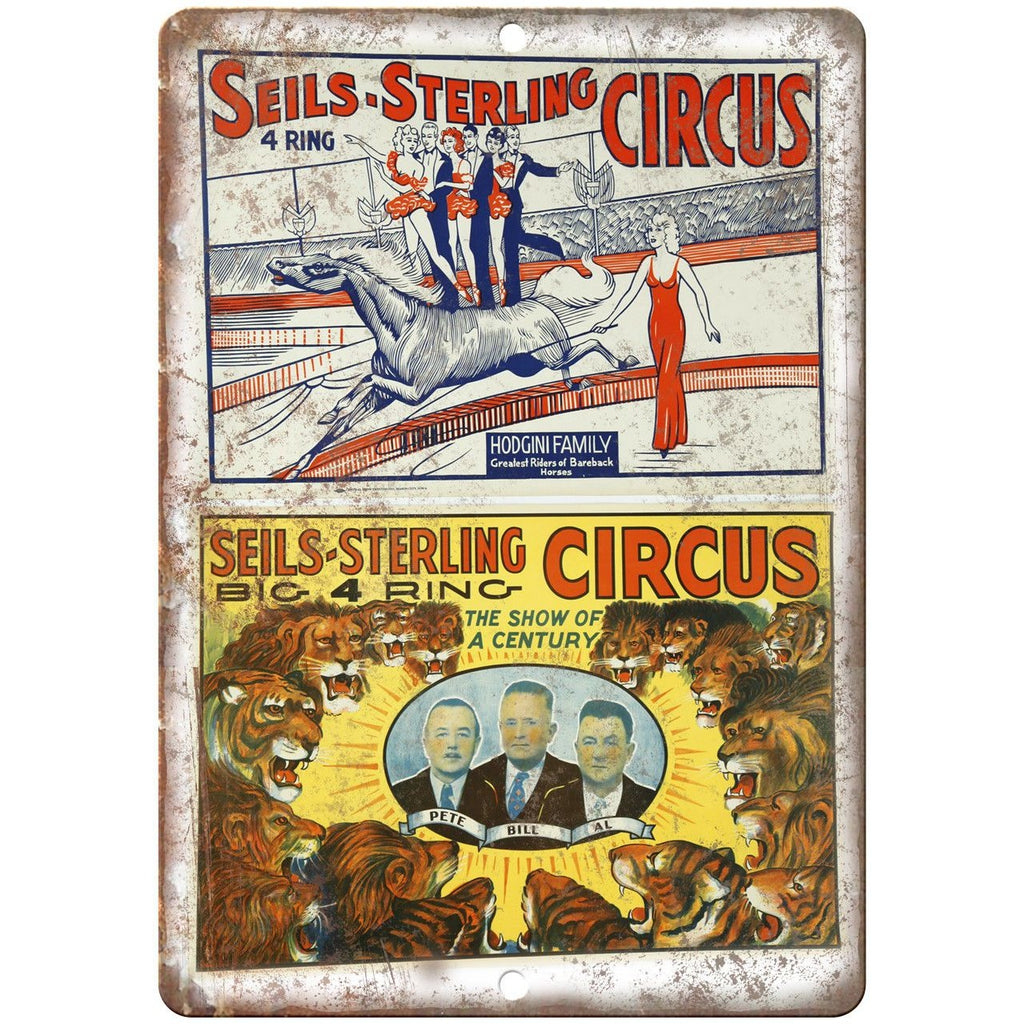 Seils Sterling Circus Poster Ad 10" X 7" Reproduction Metal Sign ZH116