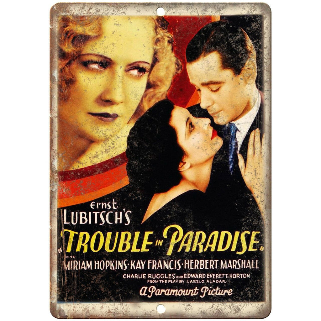 Trouble in Paradise Vintage Movie Poster 10" X 7" Reproduction Metal Sign I137
