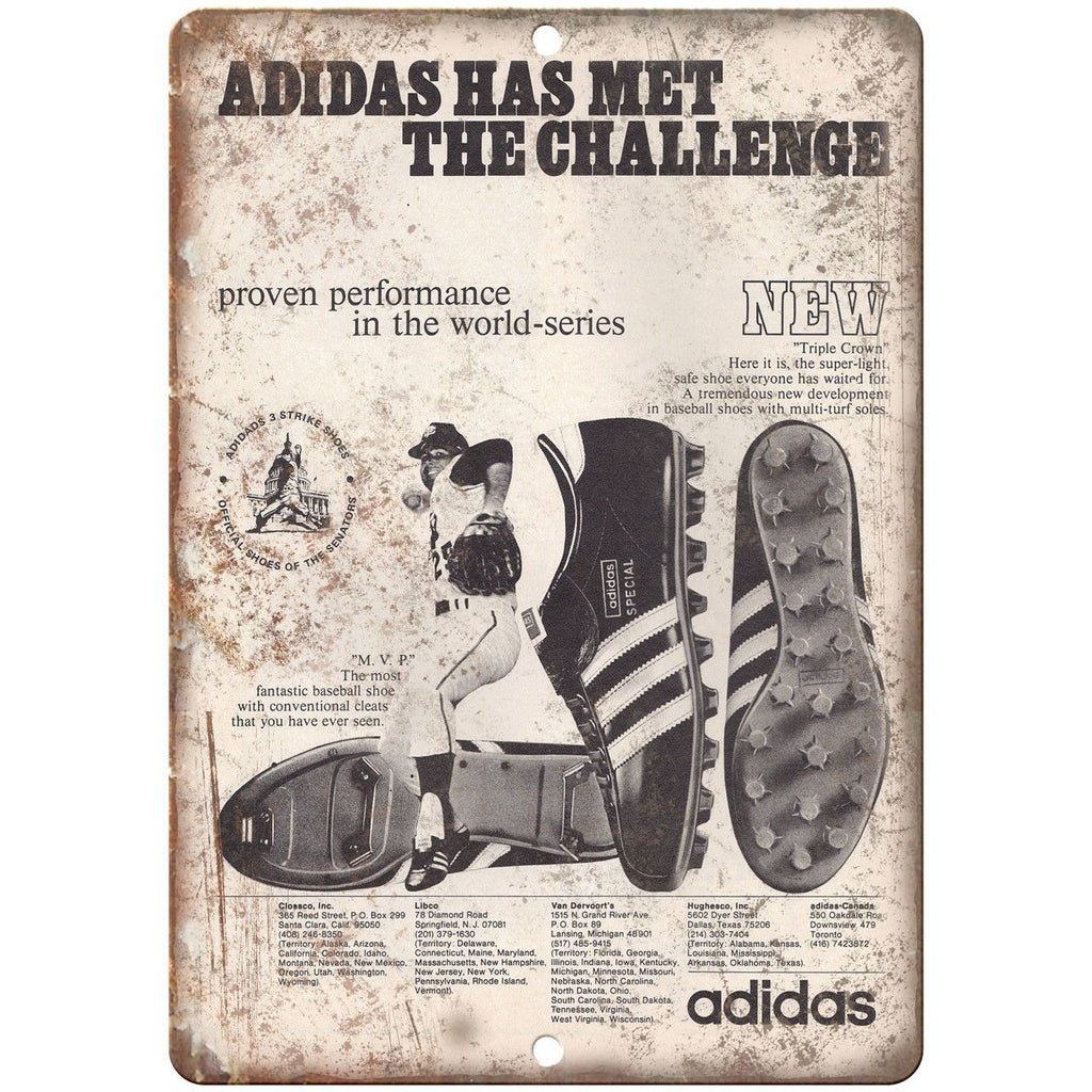 Adidas Special Baseball Shoe Ad 10" X 7" Reproduction Metal Sign ZE41