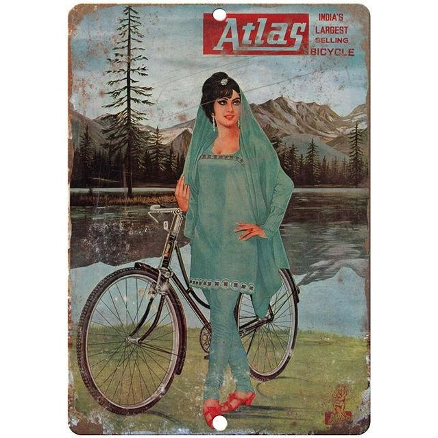 Atlas bicycle vintage advertising 10" x 7" reproduction metal sign B135