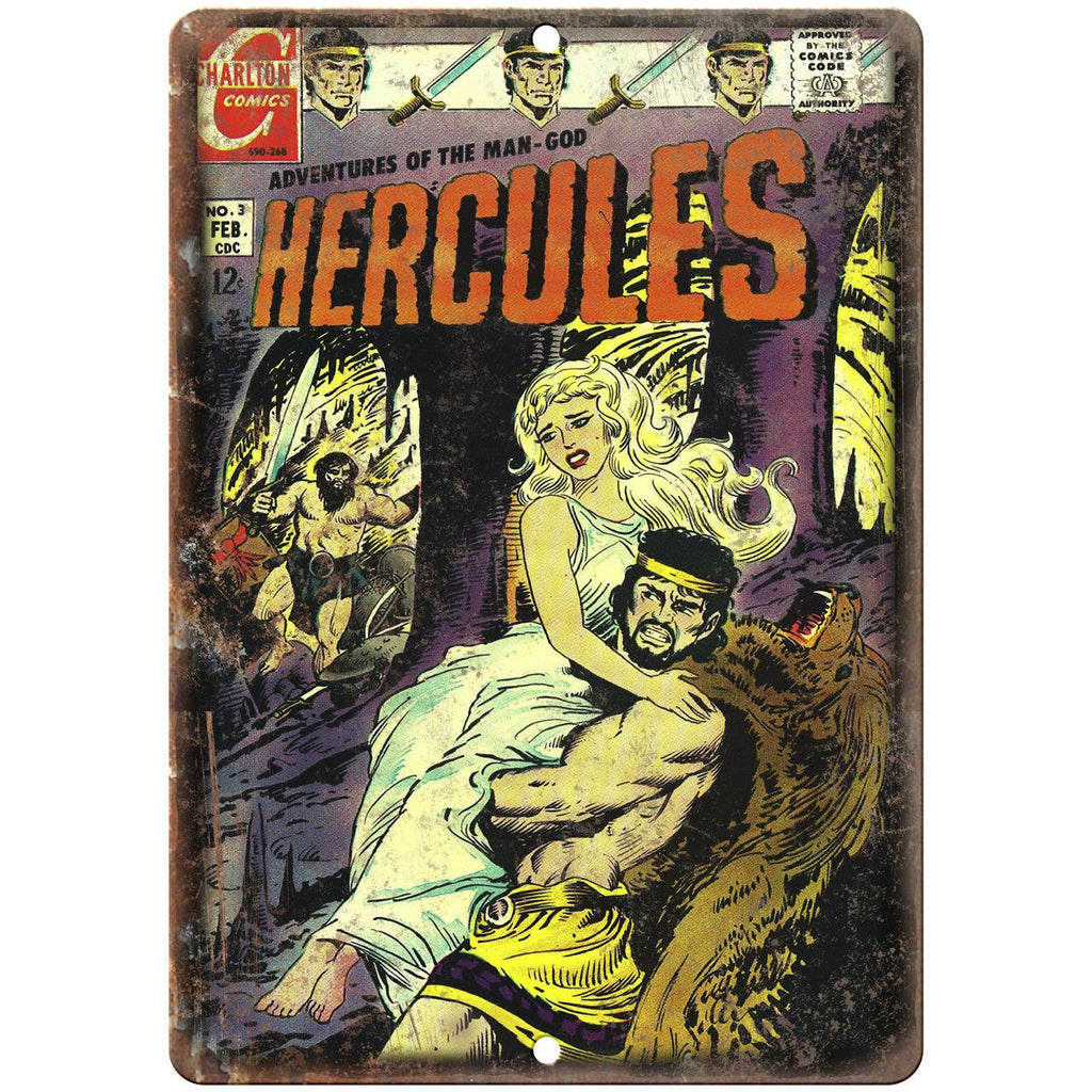 Adventures Of The Man-God Hercules Comic 10" x 7" Reproduction Metal Sign J625