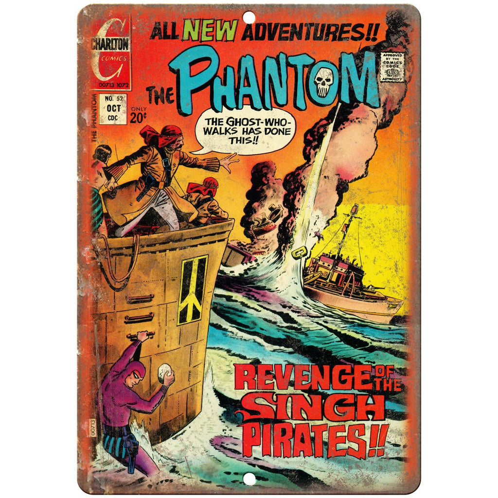 The Phantom No 52 Comic Book Cover 9" x 12" Reproduction Metal Sign J714