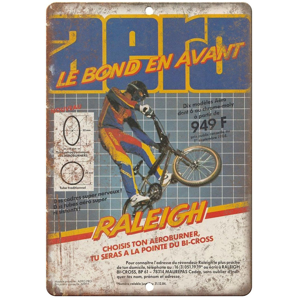 Raleigh BMX, Freestyle BMX , RARE Racing advertisment 10" x 7" retro metal sign