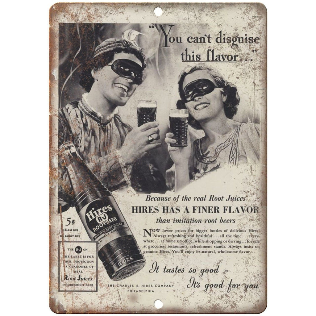 Hires R-J Root Beer Vintage Print Ad 10" x 7" Reproduction Metal Sign N05